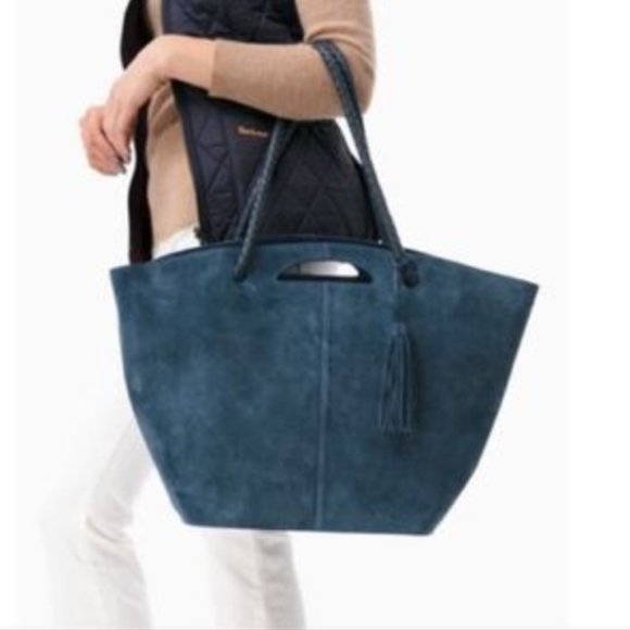 Neely and Chloe No 33 The Market Suede Tote Blue